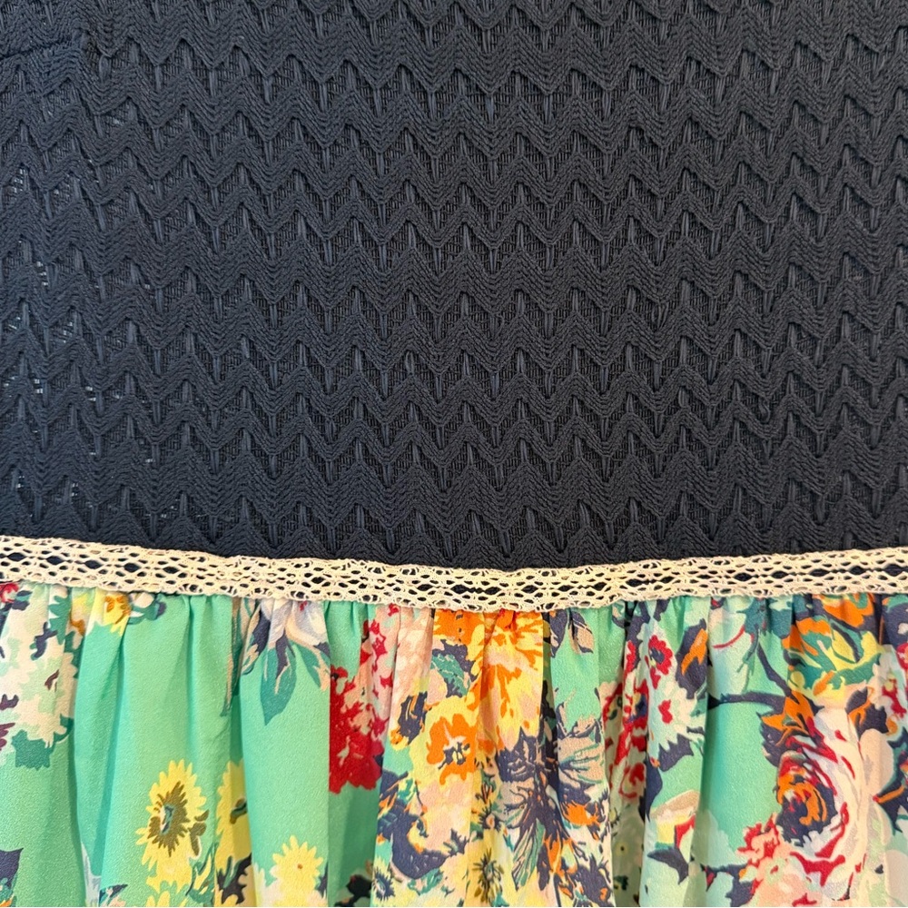 Anthropologie Weston Wear Arcata Dress S crochet top floral lined spring summer - Picture 7 of 8